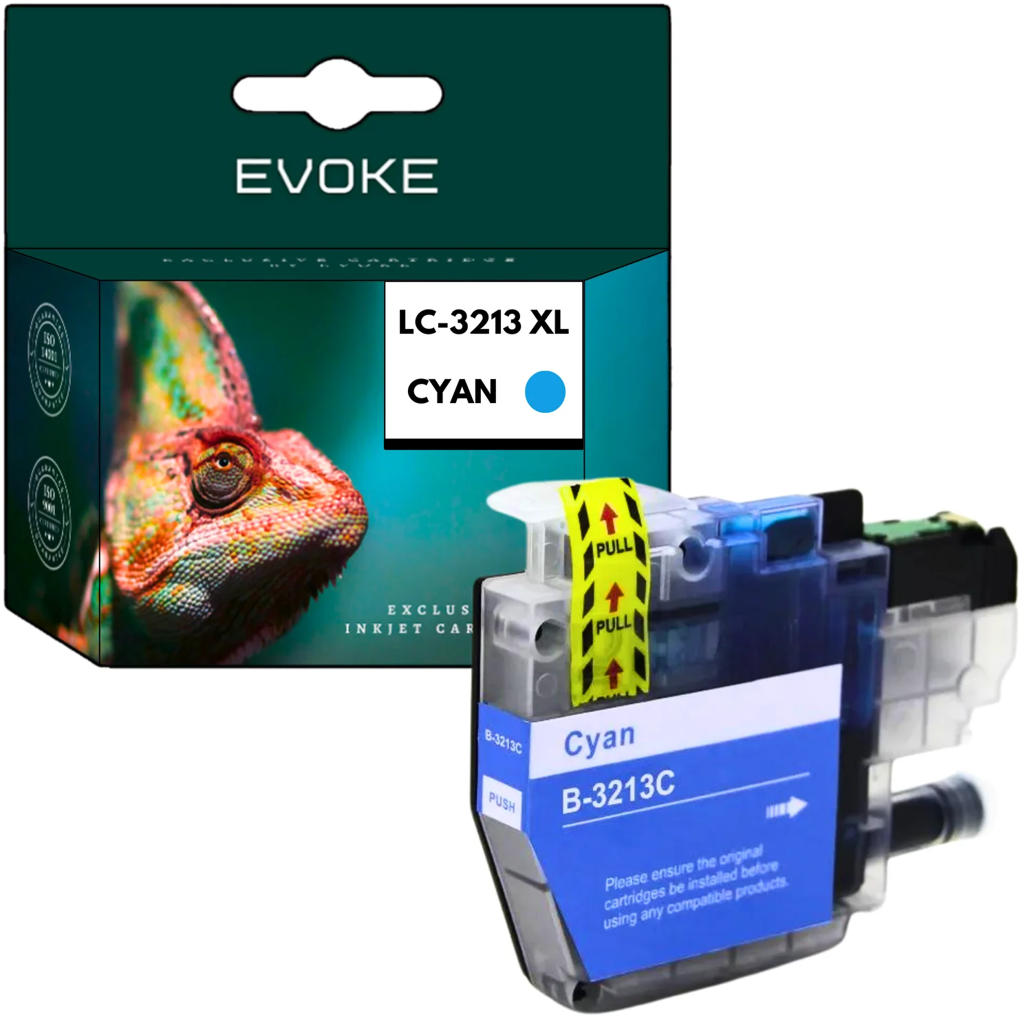 Evoke Compatibele Inkt voor Brother Lc-3213 Lc3213 Lc3213C Cyaan 7 ml 280 Pagina's Dcp-J572Dw J774Dw J772Dw