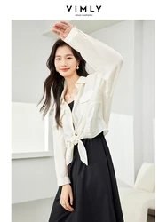 Vimly Pink Thin Polo Collar Women's Shirt Irregular Hem Button Up Shirts & Blouses 2024 Spring Loose Casual Womens Tops 16559