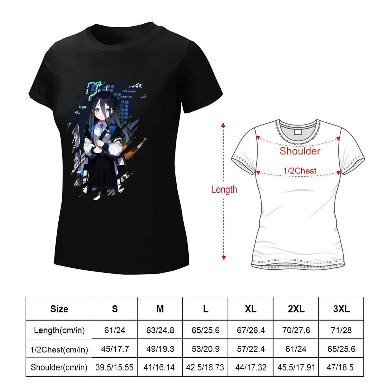 Blue Archive Alice Tendou T-Shirt Female clothing sublime blacks hippie clothes korean Women's clothes