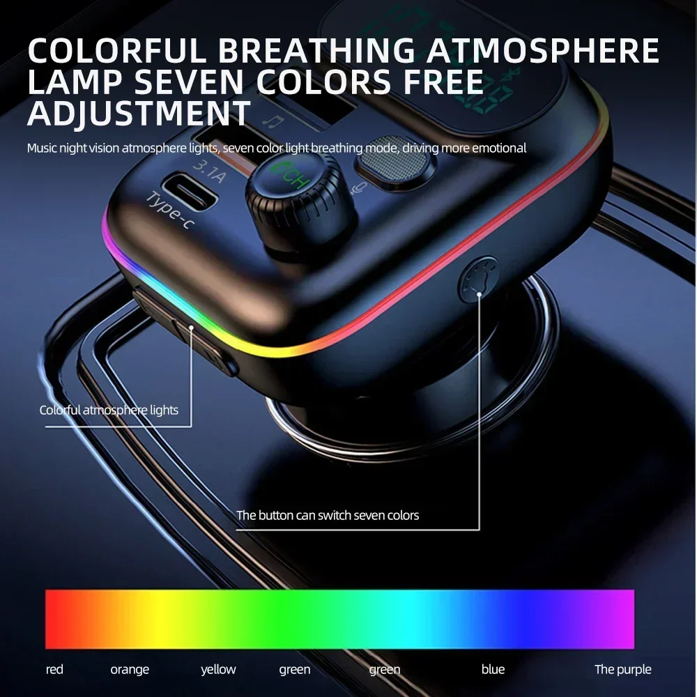 2 Ports 66W USB Car Charger Fast Charging LED Digital Display QC3.0 PD 20W Type C Car USB Charger For iPhone Xiaomi Samsung