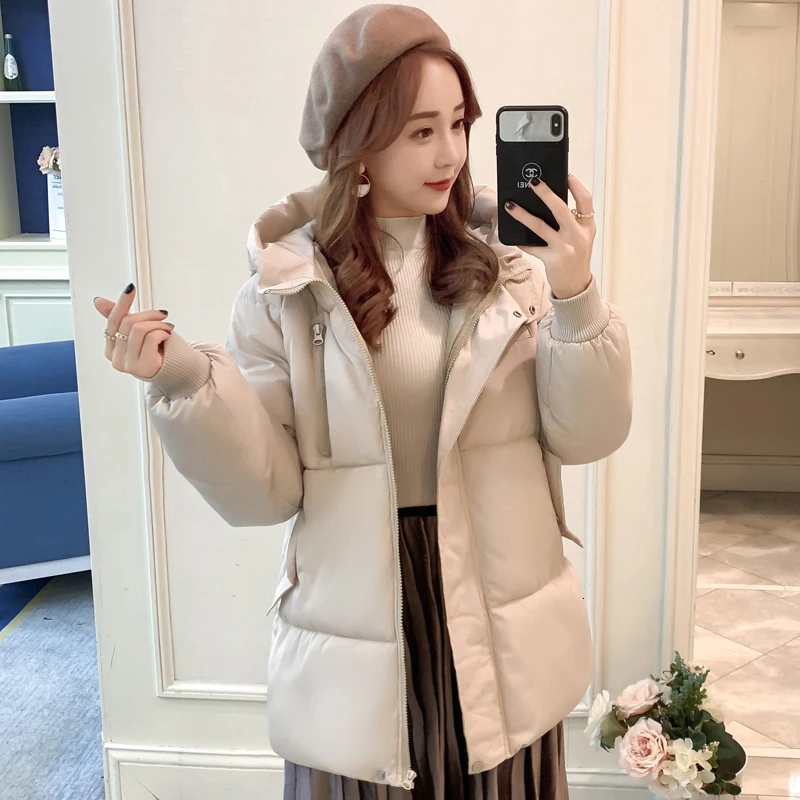 Bread Jacket Female Hot Sale Nice Winter Pop Korean Loose Down Cotton Jacket Thick Coat Very Fairy Cotton Clothing Parka Women