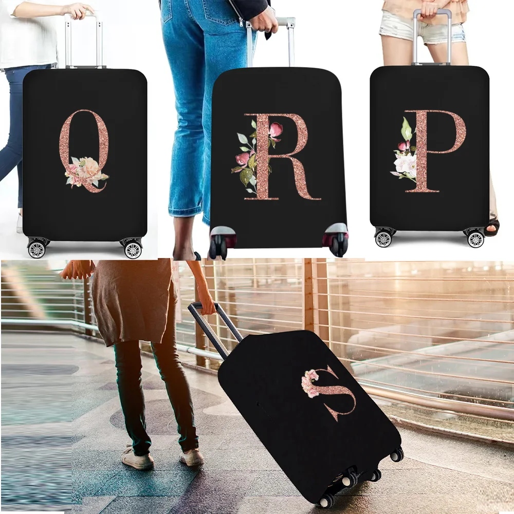 

Thick Elastic Luggage Protective Cover Suit for 18-28 Inch Bag Rose Gold Print Suitcase Covers Trolley Cover Travel Accessories