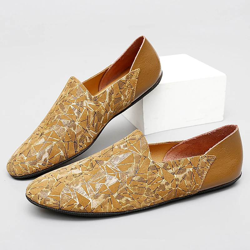 الأوروبية الأمريكية ربيع الخريف ضوء الرجال الفاخرة ثنائي الغرض حذاء كاجوال مطبوعة تنفس المضادة للانزلاق شهم أحذية أنيقة