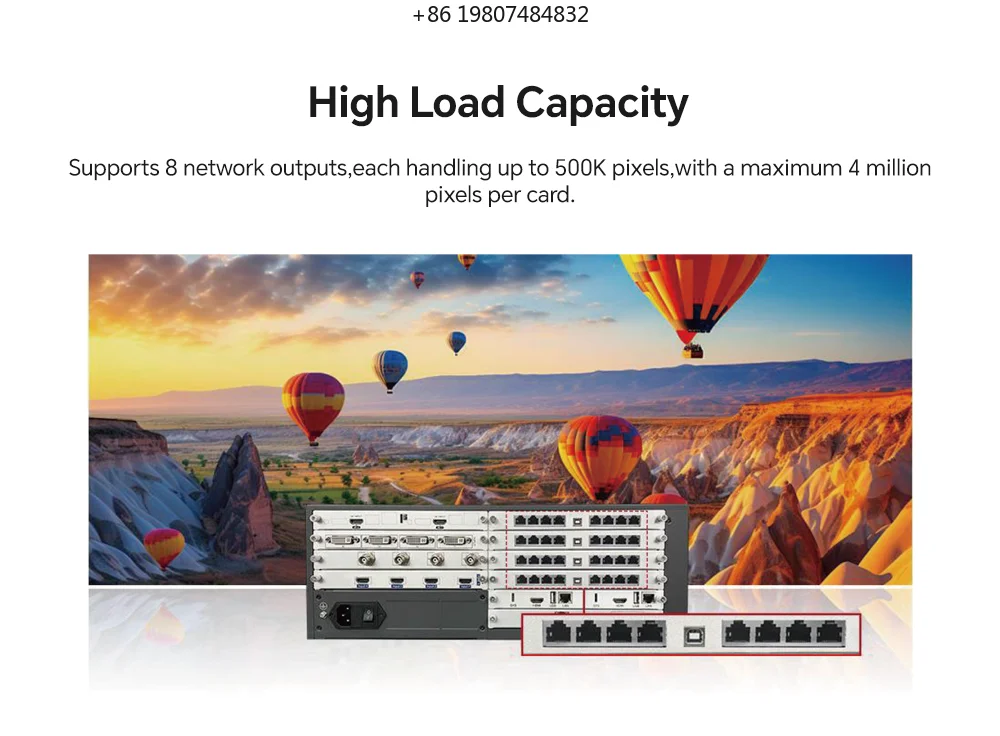 Equipped 72 Ethernet Ports 36 Million Pixels Indoor/Outdoor Use Modular Video Wall Controller All-In-One LED Video Processor 4k