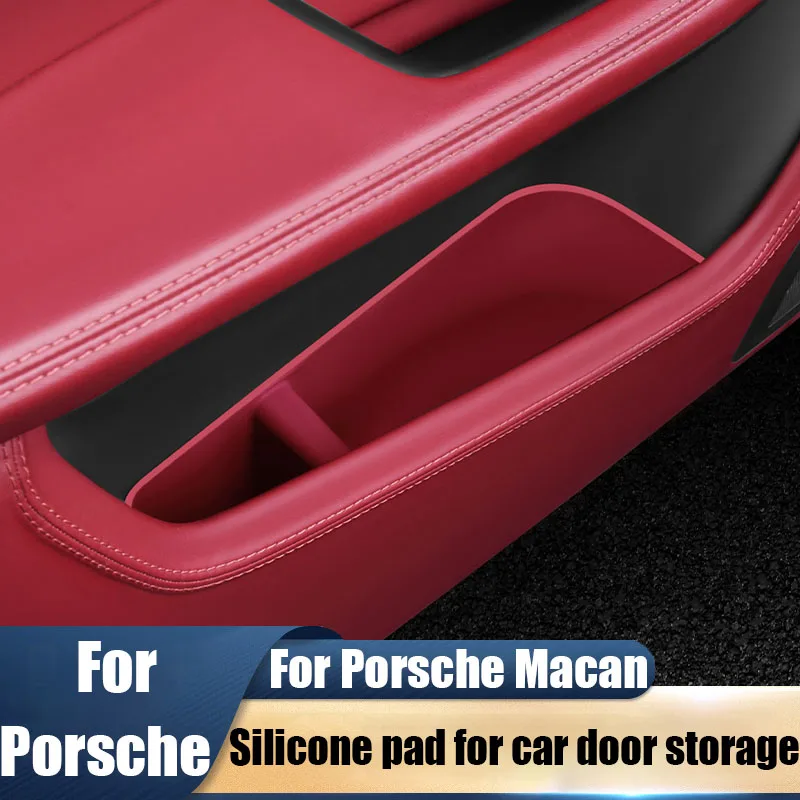 For Porsche Macan 2014-2026 car door storage silicone pads shock absorption car interior modification products decorative parts