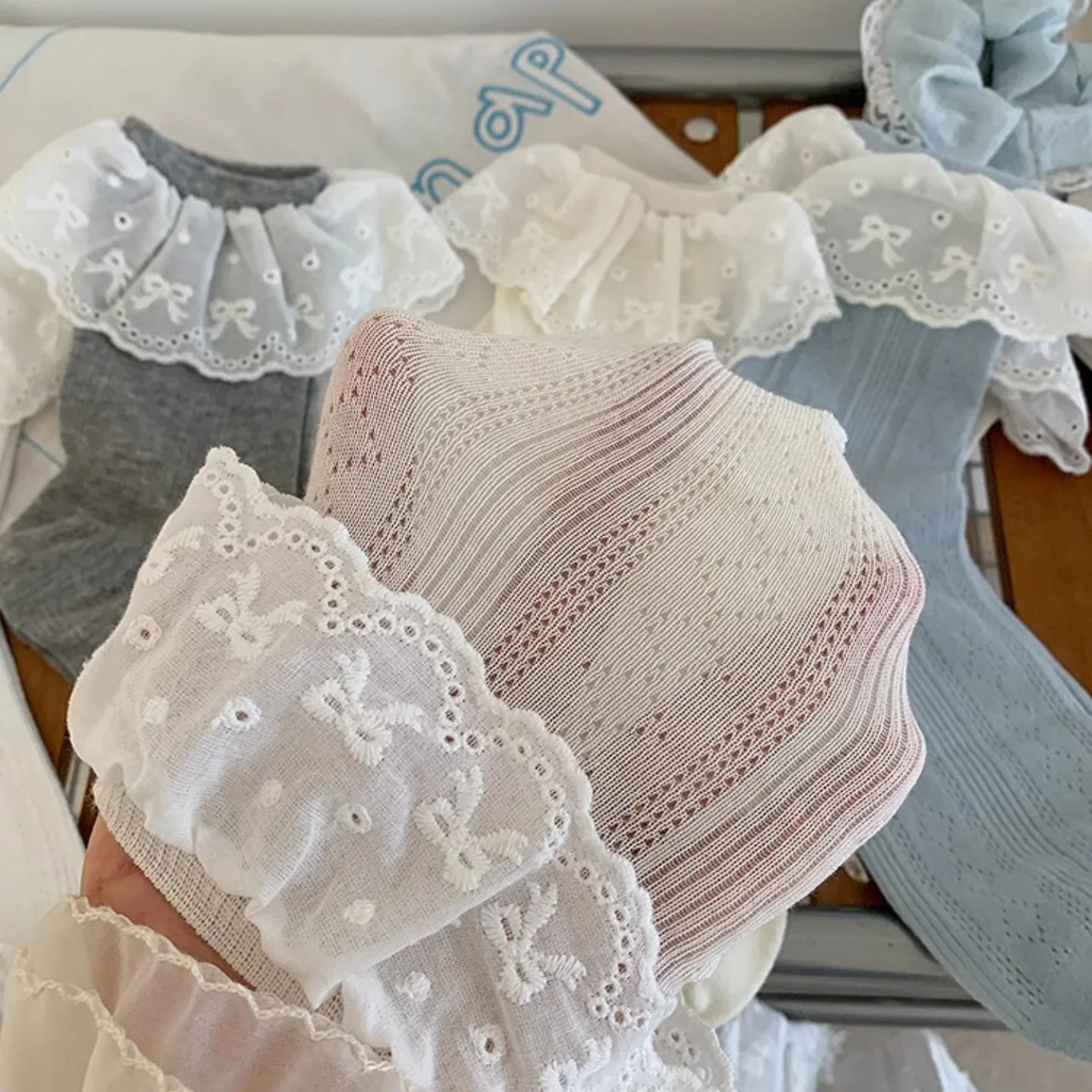 Solid Color Socks Women Summer Thin Breathable Cotton Middle Tube Socks JK Lolita Sweet Girls Japanese Kawaii Lace Ruffle Socks