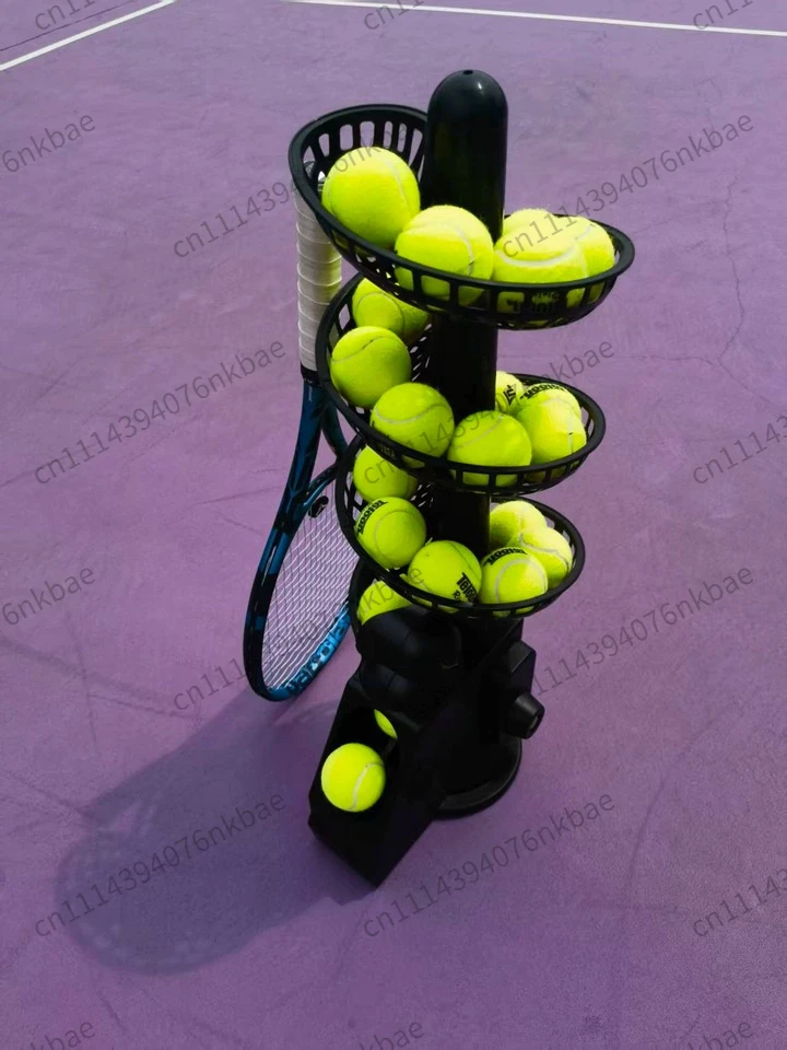 TS02 Tennis Ball Launcher Portable Multi-Ball Trainer Indoor Outdoor Practice Machine for Kids Adults (Balls Not Included)