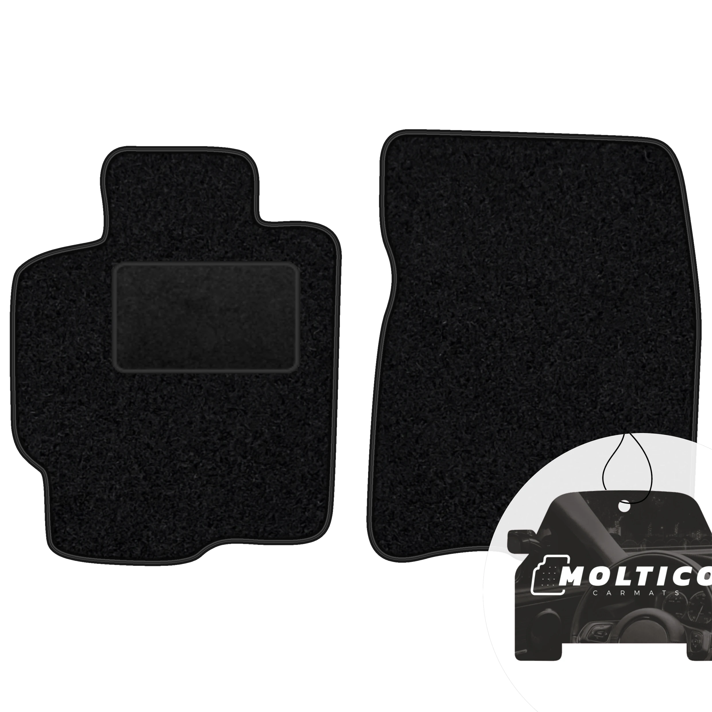 Velour vloerkleden vooraan, zwart HM, passend bij: Mazda 323 F 1994-1998