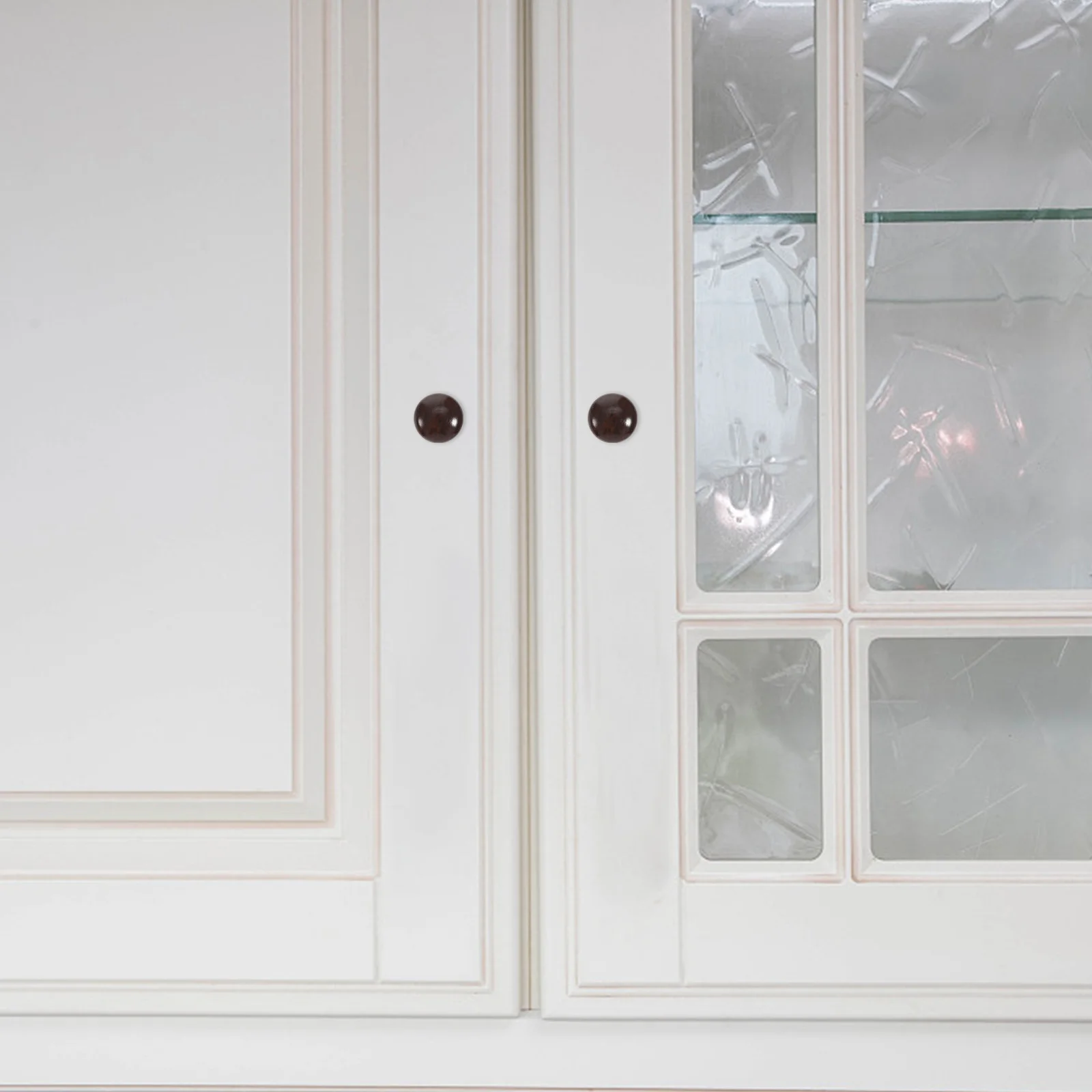 

5pcs Wood Cabinet Pulls Black Walnut Single Hole Mushroom Knob For Kitchen Drawer Furniture Handle Replacement Hardware