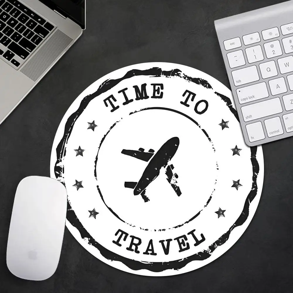 Modern World Map Compass Round Mouse Pad Aviation Instrument Desktop Computer Keyboard Mousepad Boy Girl Gift for Play games