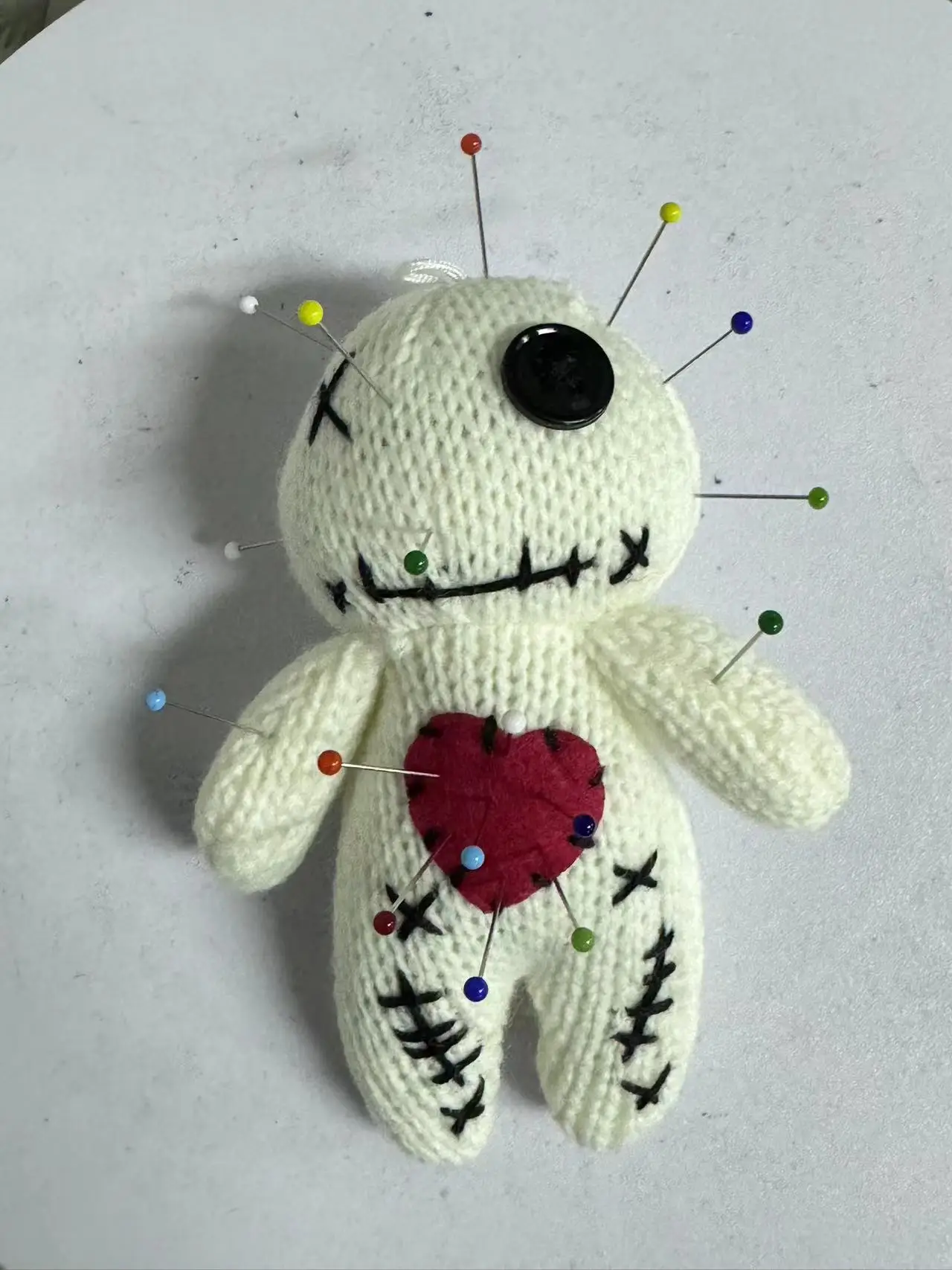 50pc Horror Revenge Voodoo Doll with pin Halloween Party Dress Up Prop Ghost Doll Soft Voodoo Dolls Knitting Accessory Toy Gifts