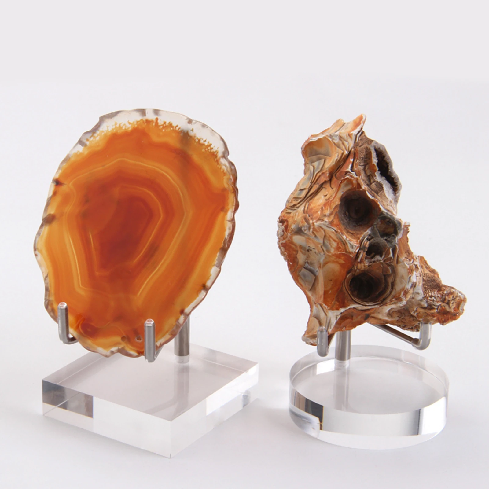 1 Piece Acrylic Display Stand Holder Mineral Display Stand Rack for Fossils Geode Desk Storage Organizer