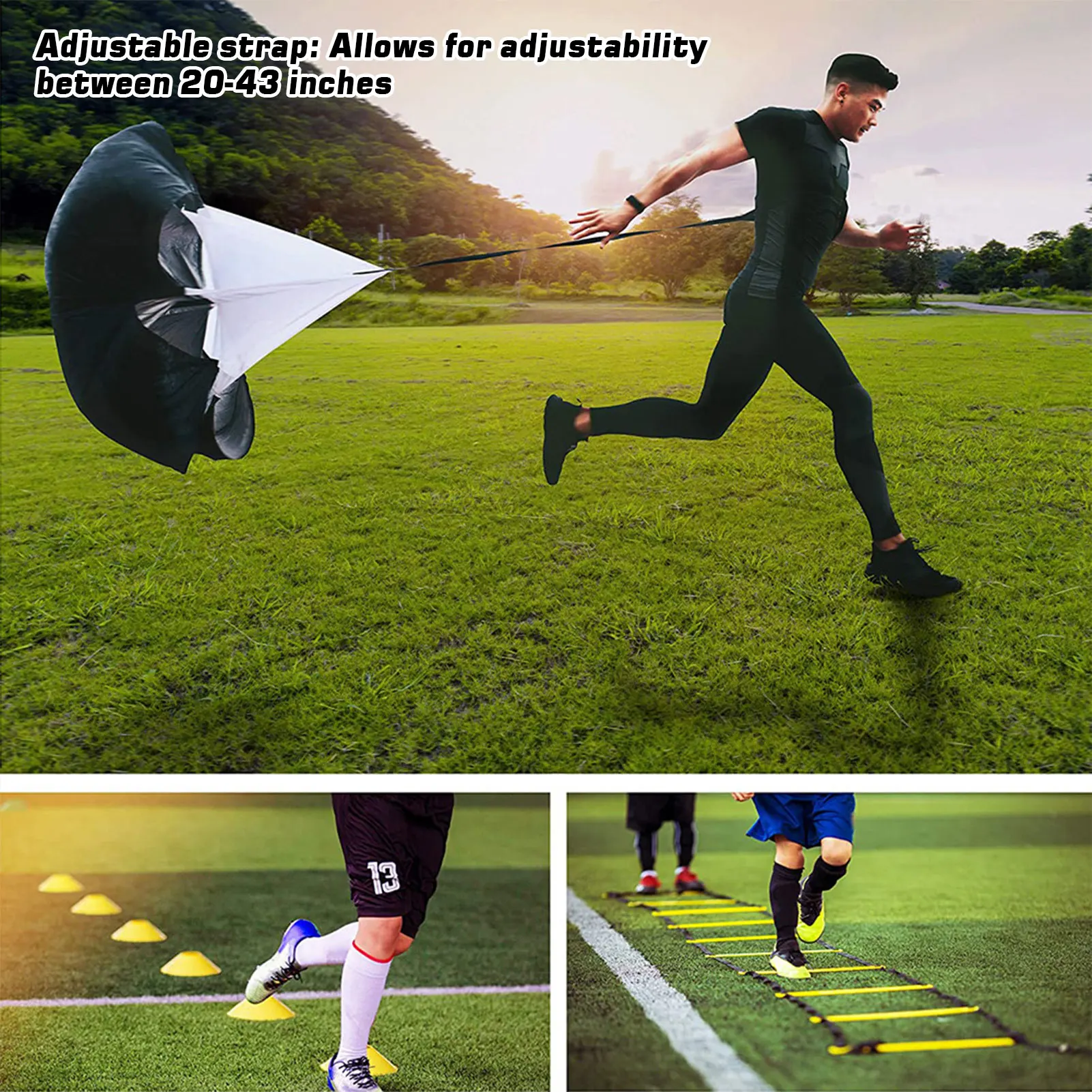 

Agility Ladder Speed Training Equipment 12 Disc Cones 20ft Agility Ladder Training Equipment Set For Football Soccer Resistance