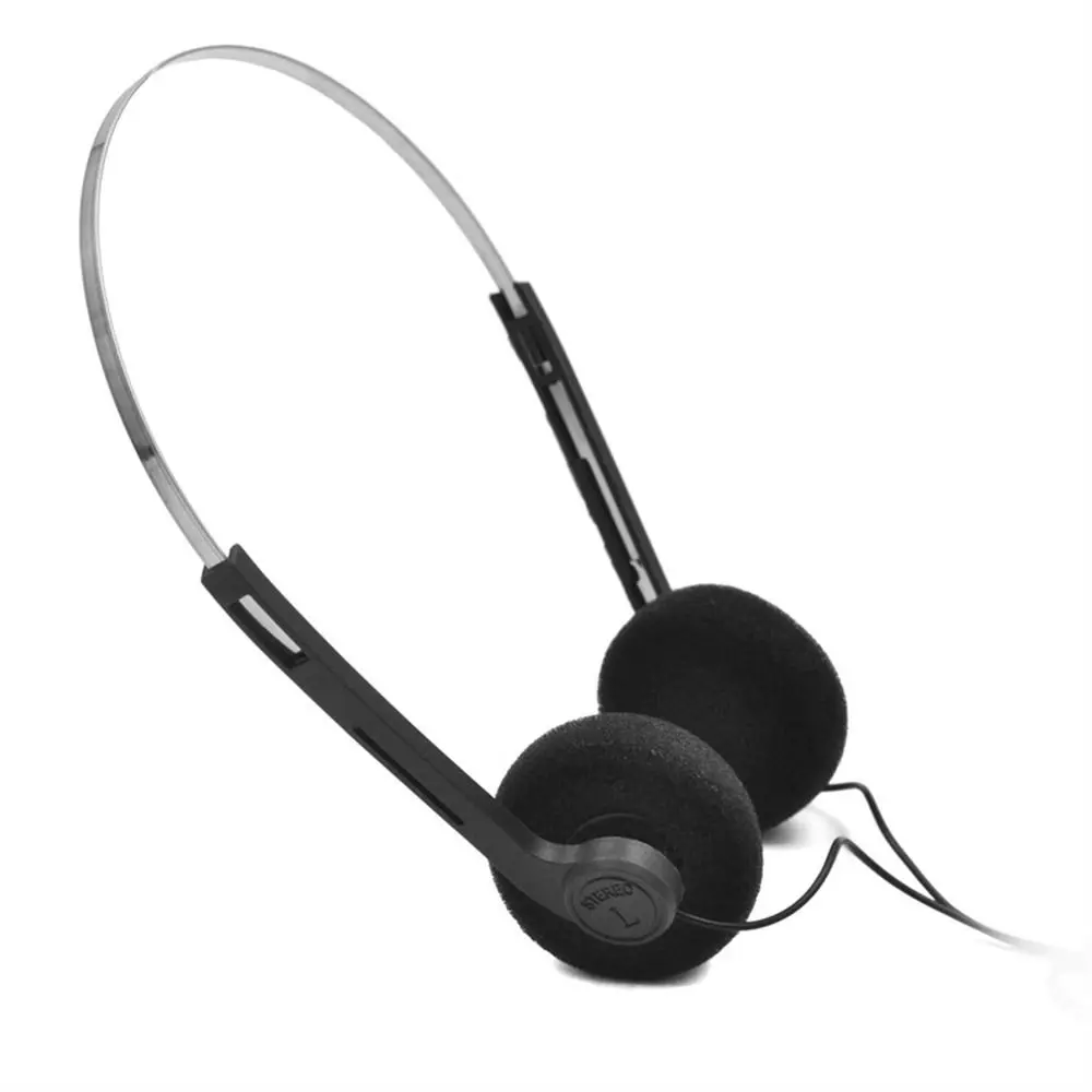 Personality Over Ear Underwire Headphone Vintage 3.5mm Retro Feelings Headphone Wired 80s 90s Sports