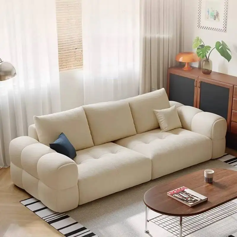 

Minimalist High Back Living Room Sofas Beige Puff Luxury Bubble Living Room Sofas Nordic Modern Woonkamerbanken Furniture Home