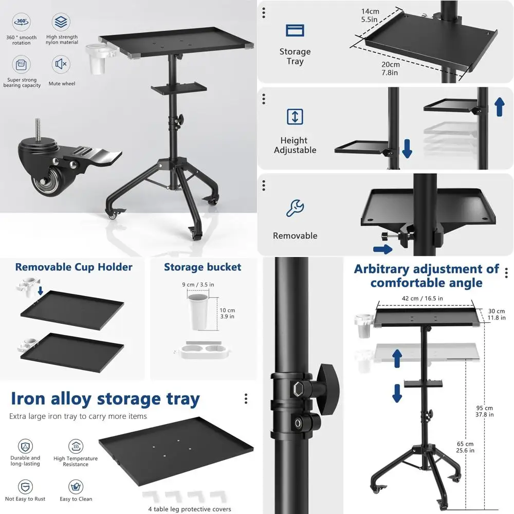 

Регулируемый по высоте сервисный столик из железосодержащего сплава на колесах для тату-салонов, СПА и стоматологии