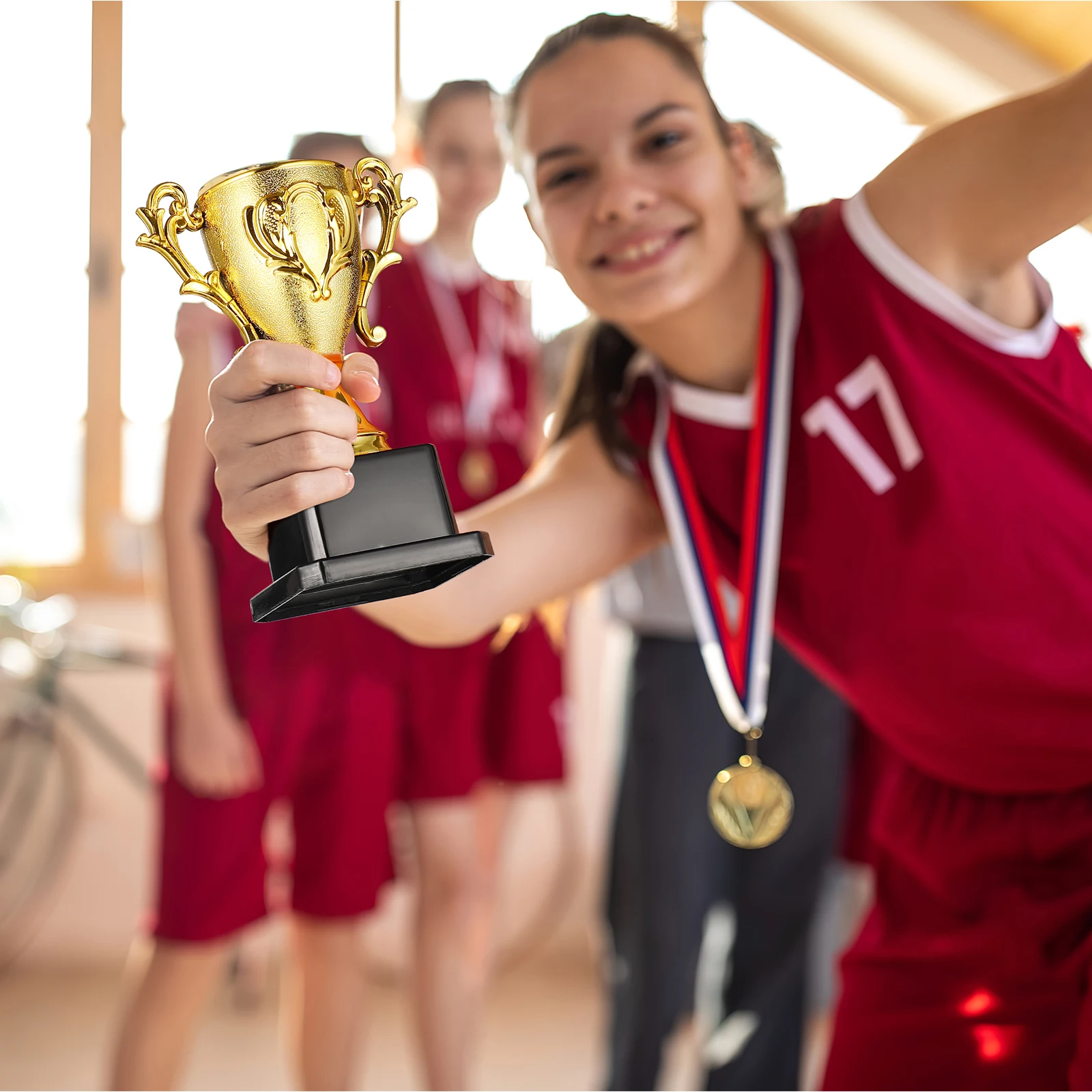 

Plastic Trophies for Kids Sports Cup Award Children Gymnastics Competition Reward Supplies Mini Trofei Winner Medal Bright Color