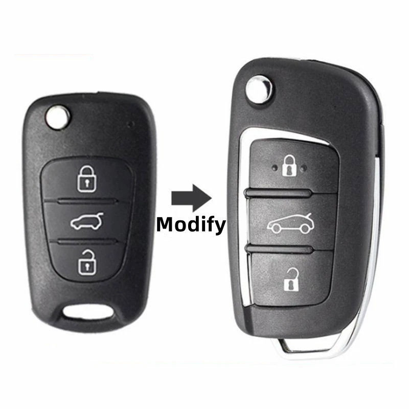 

FLYBETTTER OEM 3-кнопочный сменный чехол для ключей, модифицированный складной чехол для ключа для Hyundai IX35 Verna Solaris для Kia K5 Sportage