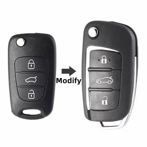 FLYBETTTER OEM 3 boutons remplacement clé étui modifier rabat pliant clé coque pour Hyundai IX35 Verna Solaris pour Kia K5 Sportage