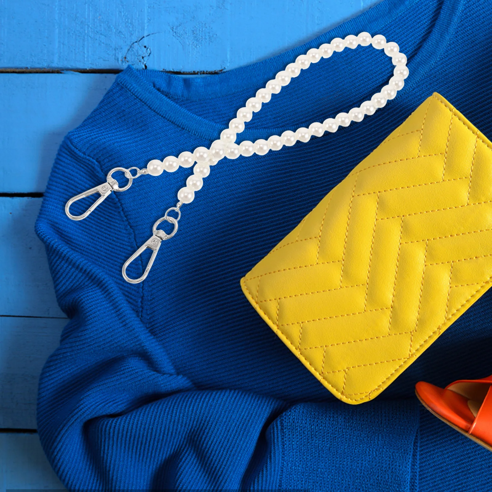 

2Pcs Faux Pearl Body Chain Jewelry Versatile Waist Bag Strap Adjustable Durable Handmade Craftsmanship for Outfits Belts Purses