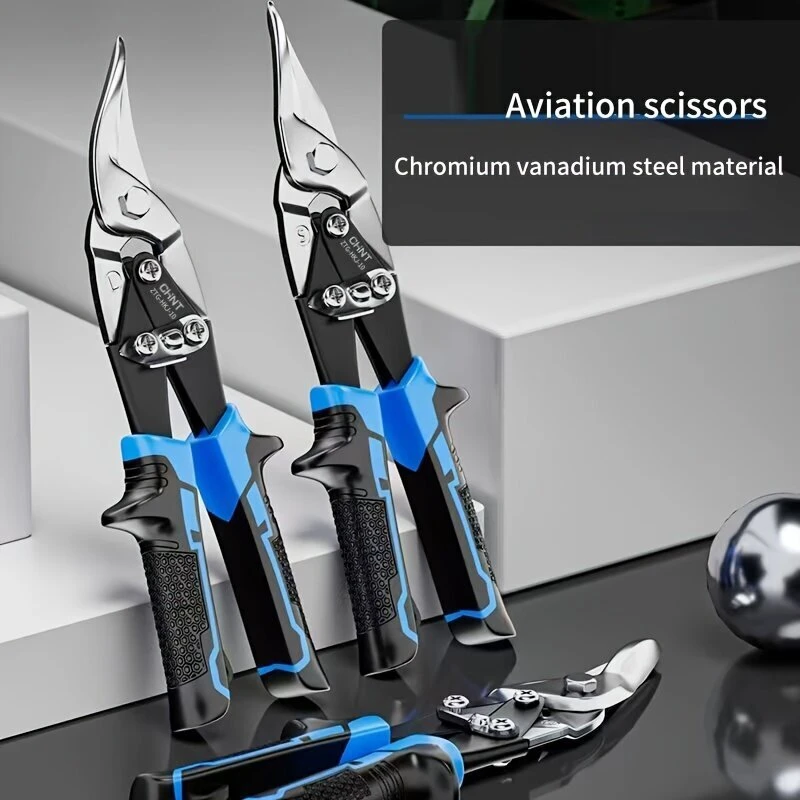 10 Inch Metal Cutter Shears Heavy Duty Chrome Vanadium Steel Metal Cutter Shears for Cutting Sheet Metal Aviation Tin Snips