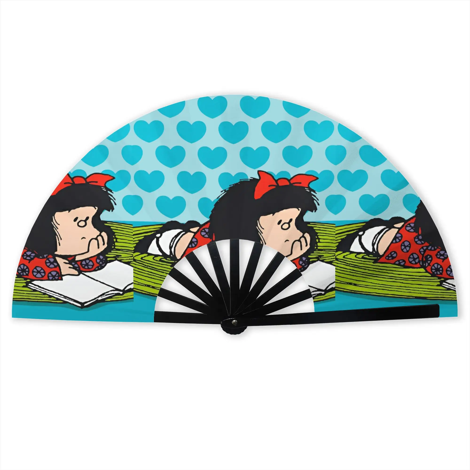 Personalised M-Mafaldas Manga Comics Hand Fan Promotional Gift Wedding Hot Durable Folding Fans Unique Bulk Pack Fan