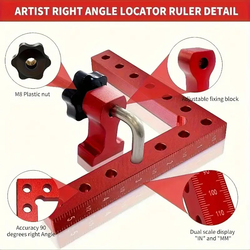 90 Degree Precision Right Angle Fixture, Suitable for Woodworking, Photo Frames, Boxes, and Drawers - Durable ABS Structure