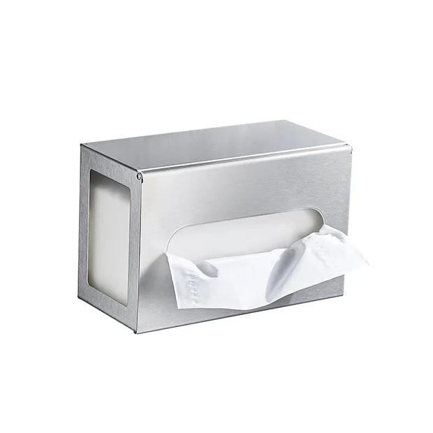 Bathroom wall-mounted hand wipe tissue box Rectangle pumping box 304 stainless steel pumping box