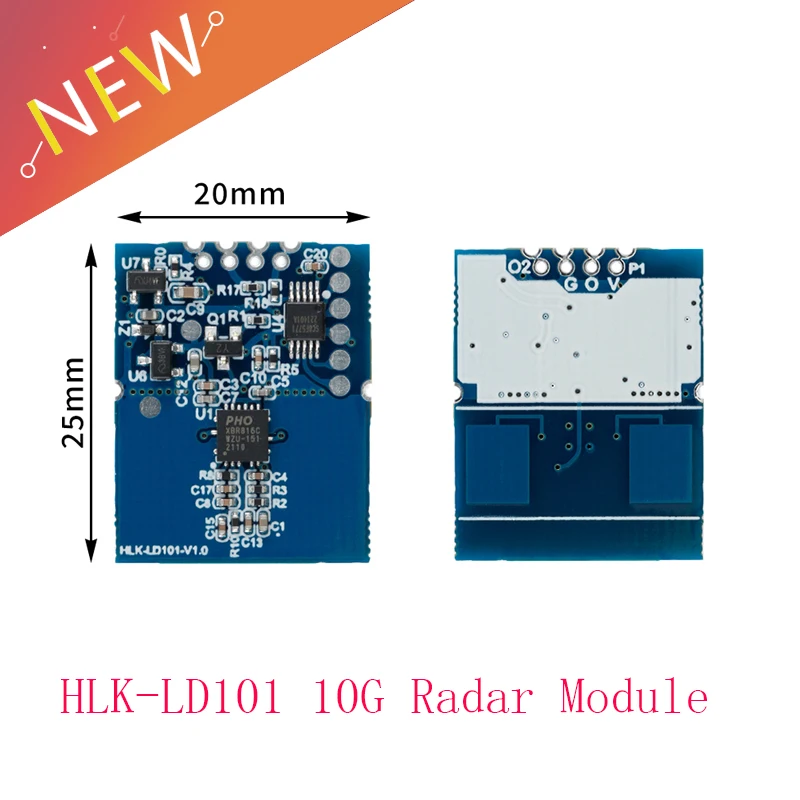 2pcs HLK-LD101 LD101 10G Radar Module Intelligent Microwave Induction Switch Doppler Human Movement Motion Detection Sensor