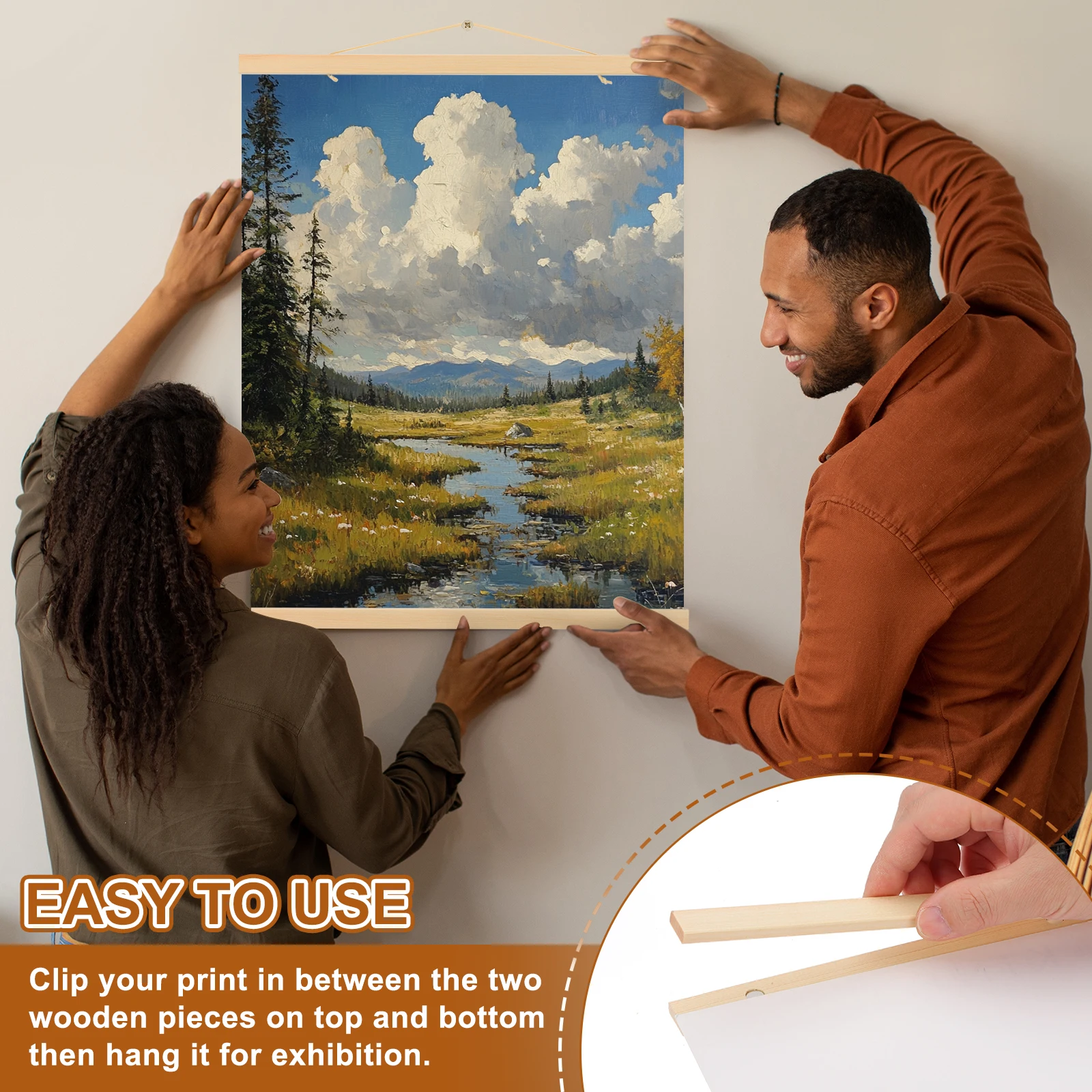 1Set Magnetische Poster Aufhänger Rahmen 16/20 Zoll Holz Magnet Bild Kleiderbügel Rahmen Foto Malerei Leinwand Poster Rahmen Kunst aufhänger