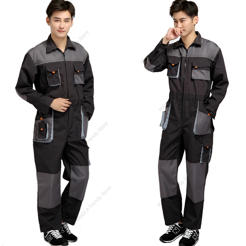 

Jumpsuit Bib pants Overalls Auto Repair Work Coveralls men Working Uniform Maintenance Clothes Welding Suit Taller De Trabajo
