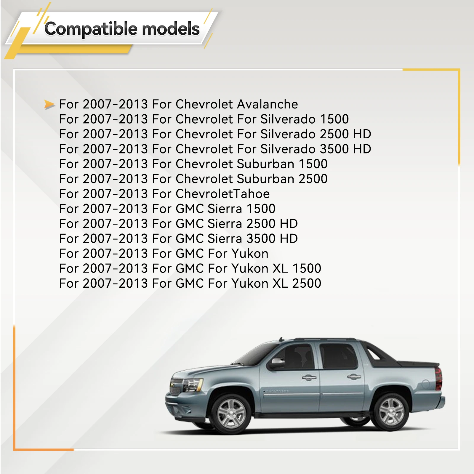 

15232594 Автомобильный рычаг левого переднего сиденья для Chevrolet Avalanche GMC Sierra Silverado Yukon 1500 2500 3500 2007-2013