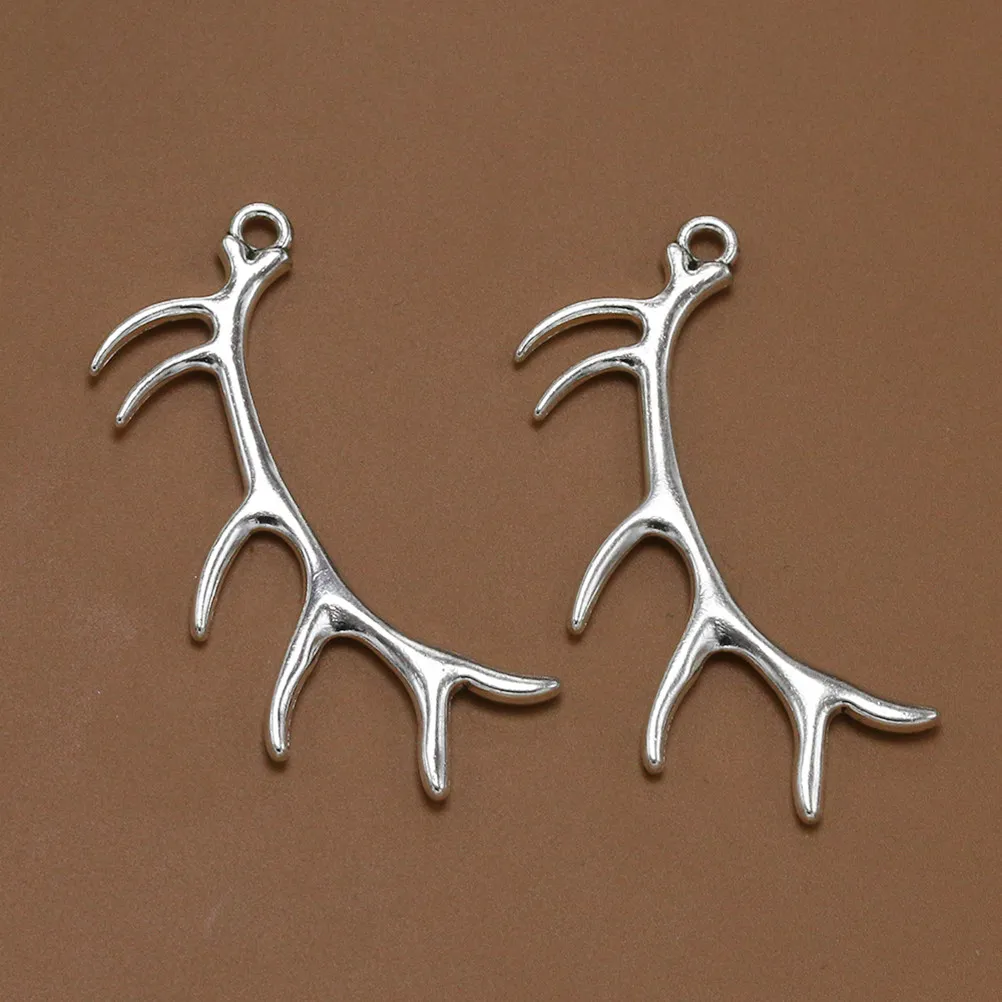 10Pcs Deer Antler Alloy Pendant Charms Stylish Versatile DIY Jewelry Components for Necklace Bracelet Earring Keychain Anklet