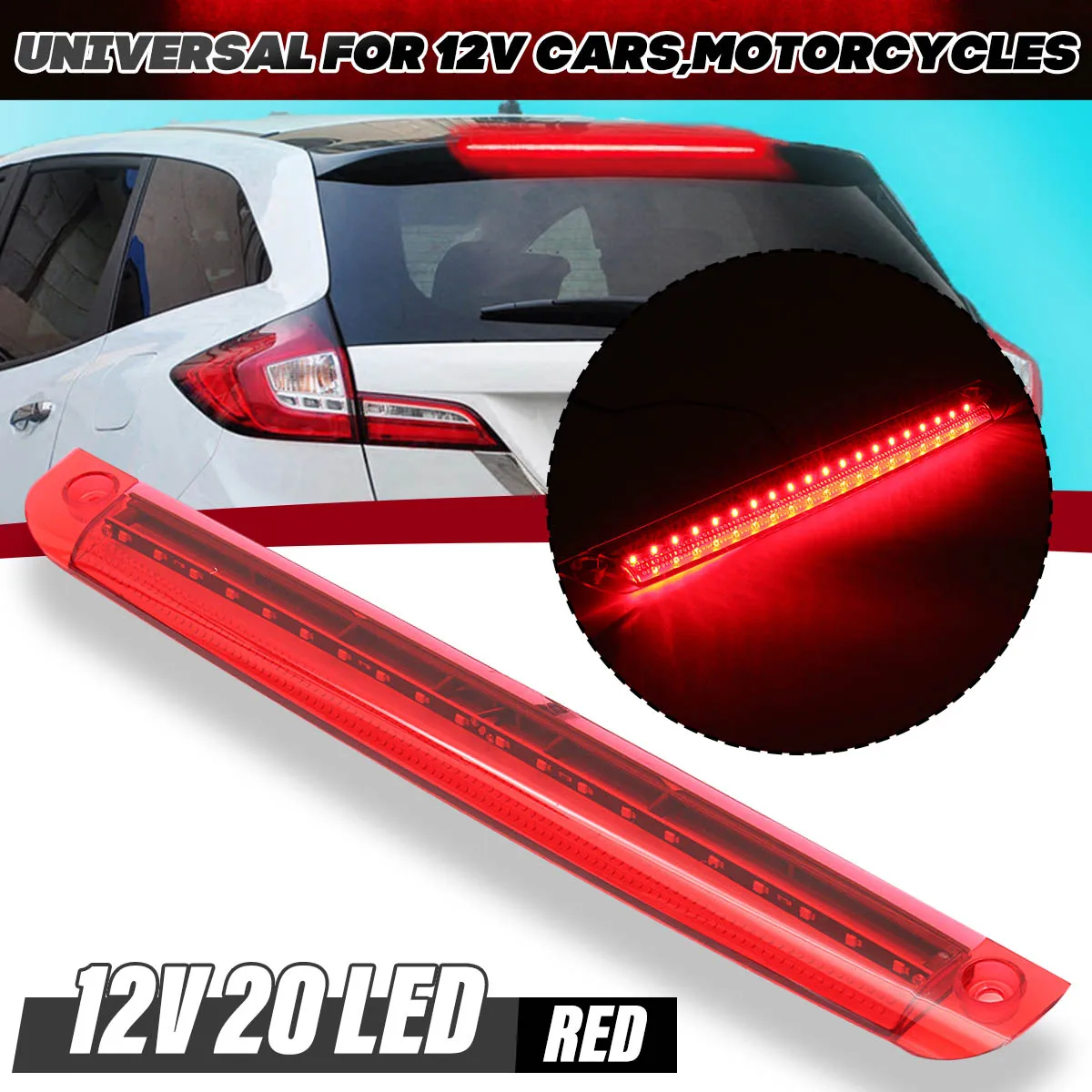 

Universal 20 LED 12V Car Auto Vehicle Third 3RD Centre High Level Brake Stop Rear Tail Light Red