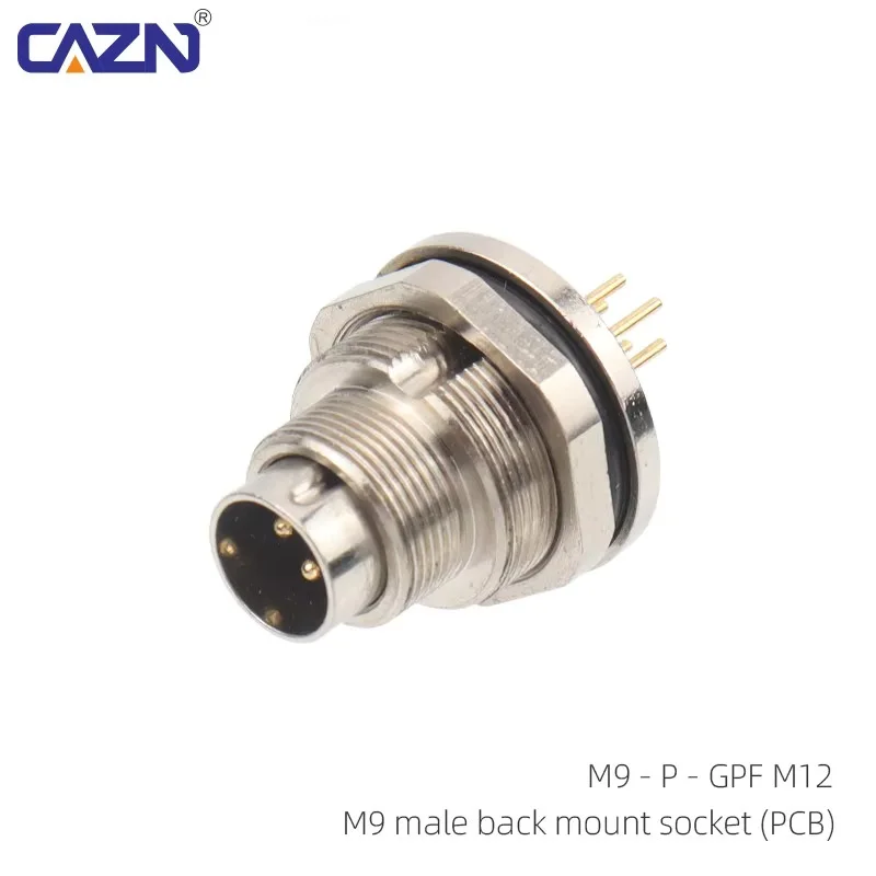 M9 PCB Socket Male Female Panel Back Mount 2-8 Pin IP67 IP68 Waterproof for Industrial Automation & Robotic Arms
