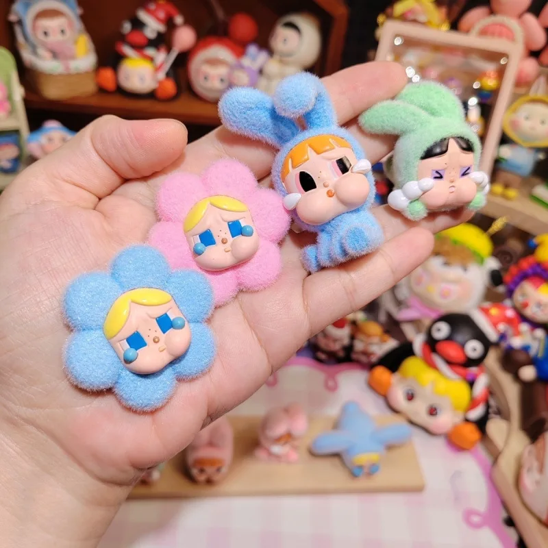 

Mini Crybaby Flocked Doll Cute Toy Desktop Ornaments Kawaii Cartoon Anime Handmade Diy Grain Accessories Jewelry Children's Gift