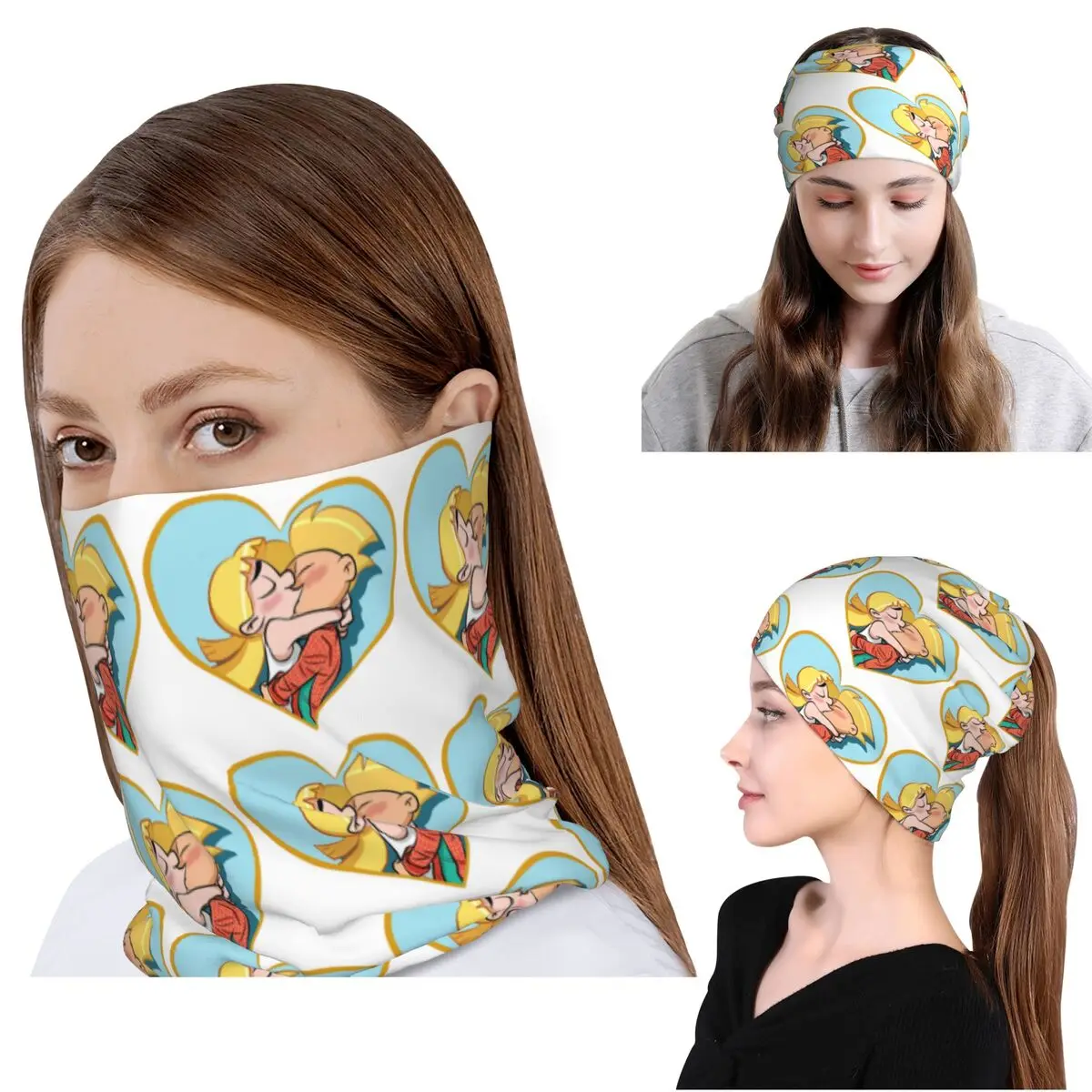

Hey Arnold Helga Pataki Cartoon Bandana Neck Gaiter Wrap Mask Scarf Multifunction Cycling Scarf Beanies Hat for Men Women Adult
