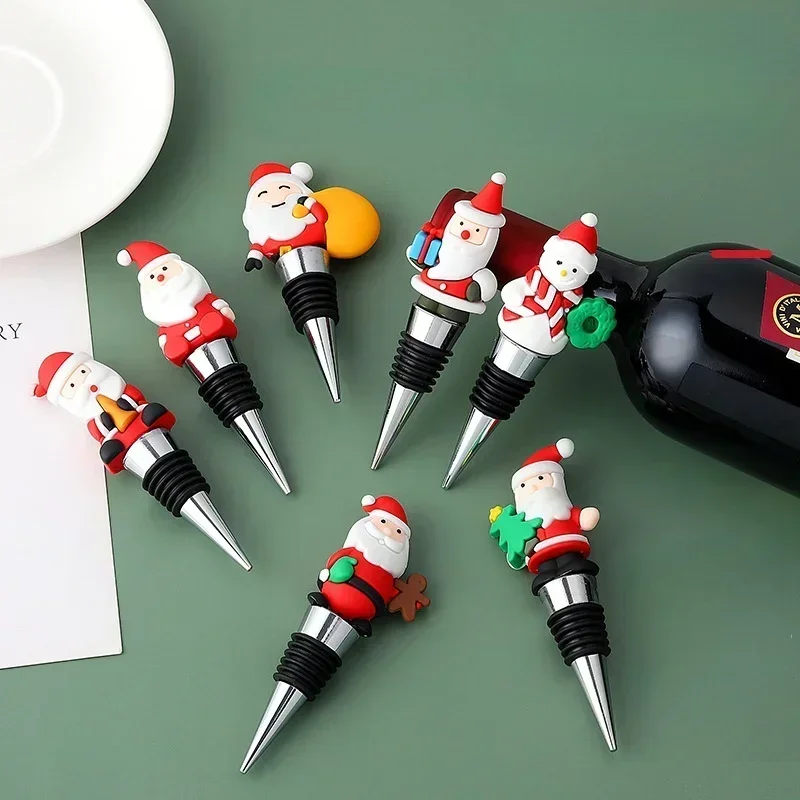 

Christmas Series Santa Claus Wine Bottle Stopper Party Gift Christmas Bar Decor Sealed Fresh-keeping Wine Champagne Stopper