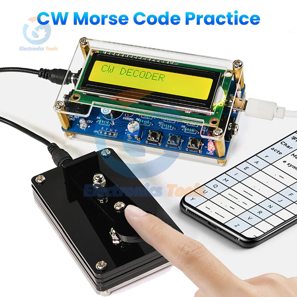 CW Morse Code Decoder DIY Kit Adjustable Speed And Audio Decoding Welding Practice DIY Electronic Manufacturing Kit DC 5V