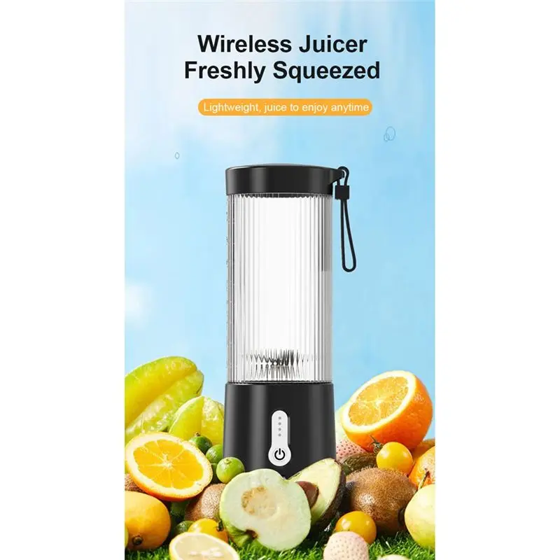 AA10RR 450ML Rechargeable Mixers Fruit Juicers Mixer 6 Blades Portable Electric Juicers Maker Fruit Blender Fruits Extractors-A