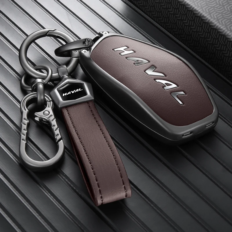 Zinc Alloy Wrapped Key Fob Holder Shell Keychain For Haval H6 Jolion Dargo H6L Smart Remote Anti‑scratch Auto Supplies