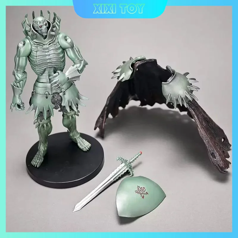 Figura de acción de Anime Berserk Skull Knight, modelo verde plateado, juguete coleccionable, adorno, decoraciones de escritorio, estatua de muñeca, regalos