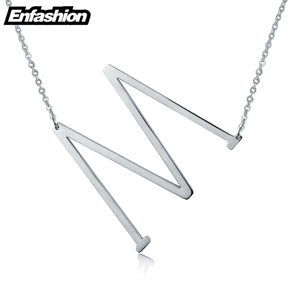 Enfashion Letter Necklaces Pendants Alfabet Initial Necklace Stainless Steel Choker Necklace Women Jewelry Kolye Collier collare