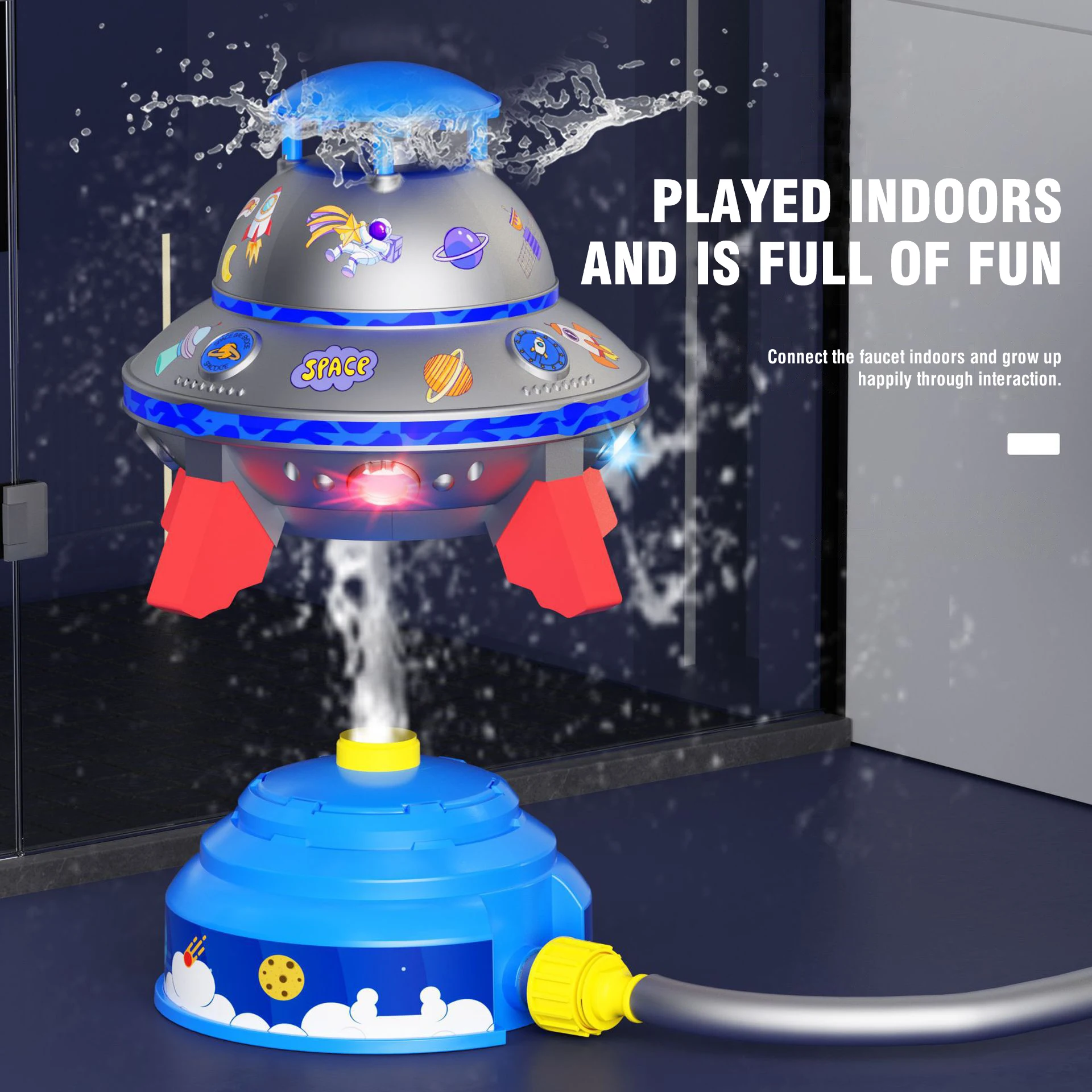 Wassersprinkler-Spielzeug, fliegende Untertasse, Werfer, 360-Grad-Drehung, Wasserspray-Spielzeug, Outdoor, Hinterhof, Pool, Garten, Rasenspiel, Kindergeburtstagsgeschenk