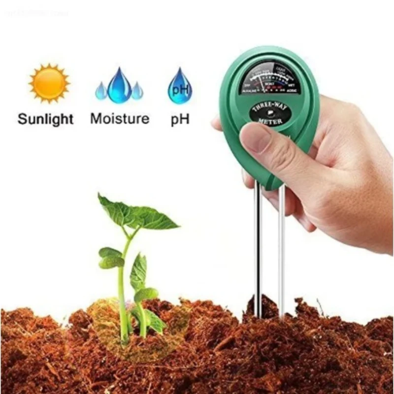 1pcs 3 in 1 Soil PH Meter Sunlight PH Tester Garden Flowers Soil Moisture Sensor Meter Plants Acidity PH Monitor Detector