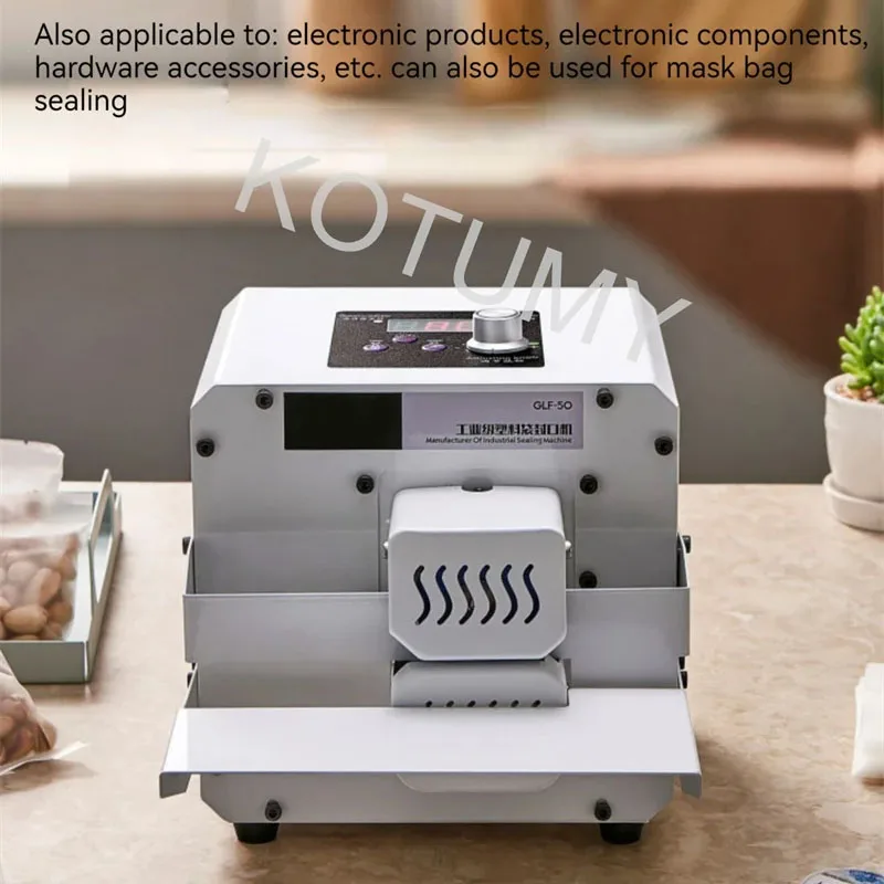 

Continues Auto Sealing Machine Desktop Bag Sealer 80-180 degree Heat Sealing GLF-50 Temperature Control Speed Roller