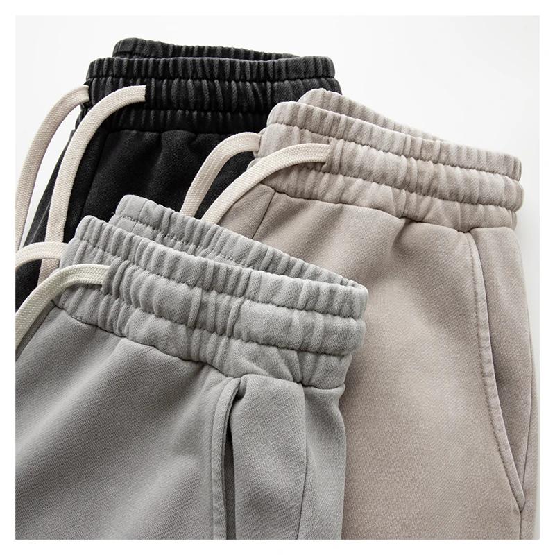 

Japanese Streetwear Sle Heavyweight 400G Pure Cotton Aged Water System Spor Casual Sweatpants Men's Vintage Loose Drape W...