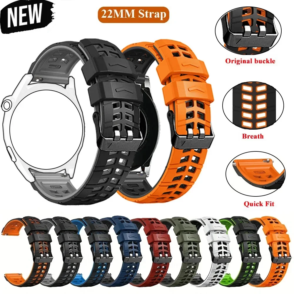 

Силиконовый ремешок 22 мм для Huawei Ultimate/buds для часов HUAWEI WATCH GT 5/4 46 мм/часы GT 2e 3 SE Спортивная замена браслета