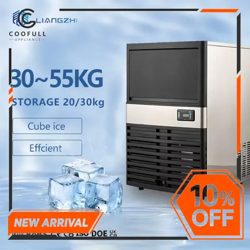 20kg 24H Home Ice Maker Machine Quiet Air Cooling Cube Maker for Family Kitchen Bar Countertop Automatic Portable Appliance