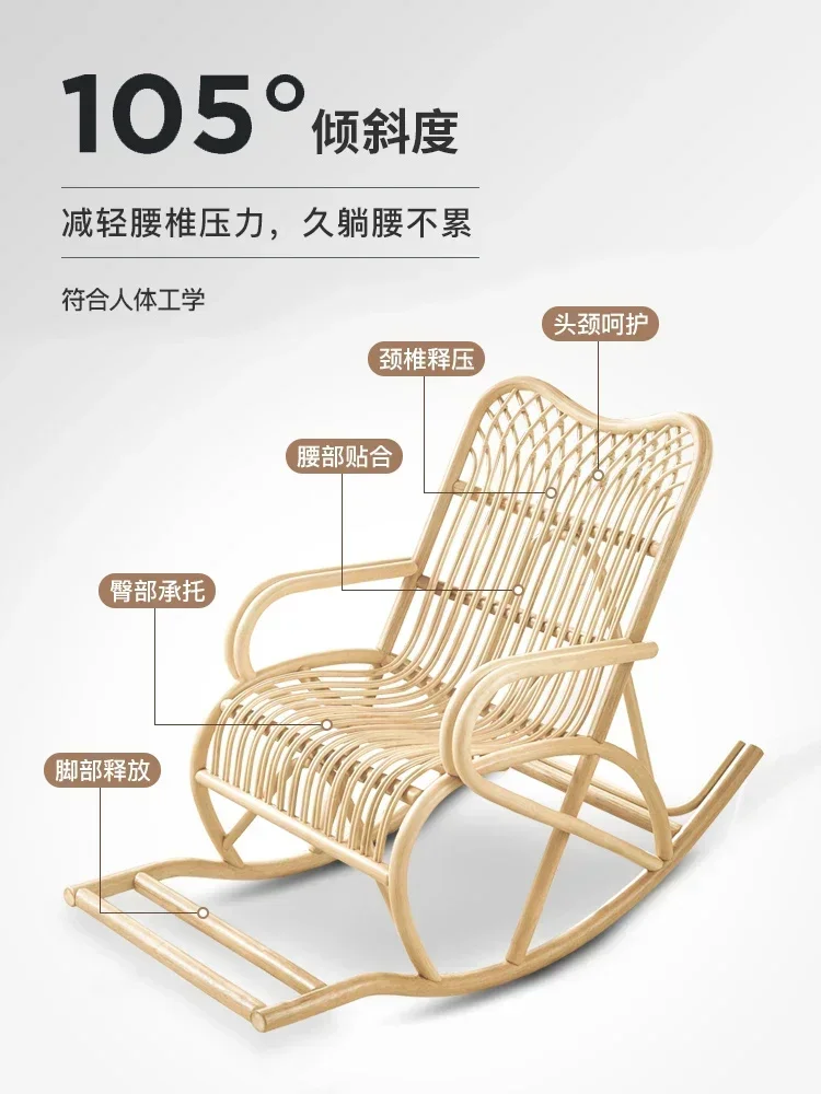 Rattan-Schaukelstuhl, Rattan-Stuhl, Heim-Liegestuhl, Rattan, gewebt, Freizeit